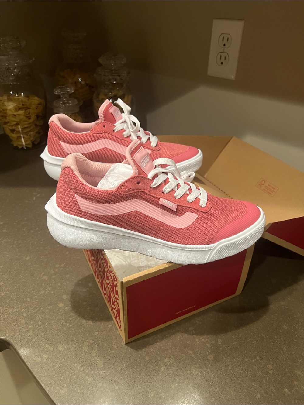 Vans Women’s Coral Pink Low-Top Sneakers - Picture 2 of 10